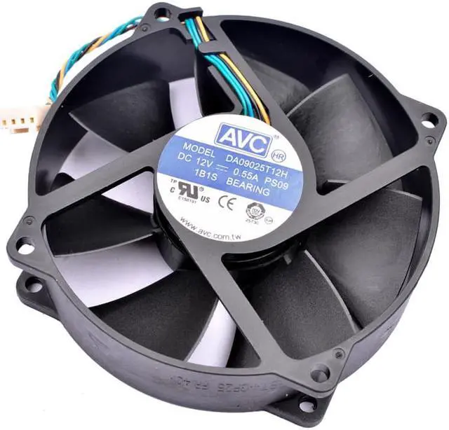 Alt view image 3 of 4 - DA09025T12H hole pitch 71.5mm 8cm 9cm 92mm fan DC12V 0.55A ball bearing 4 lines pwm suitable for CPU cooler replacement fan