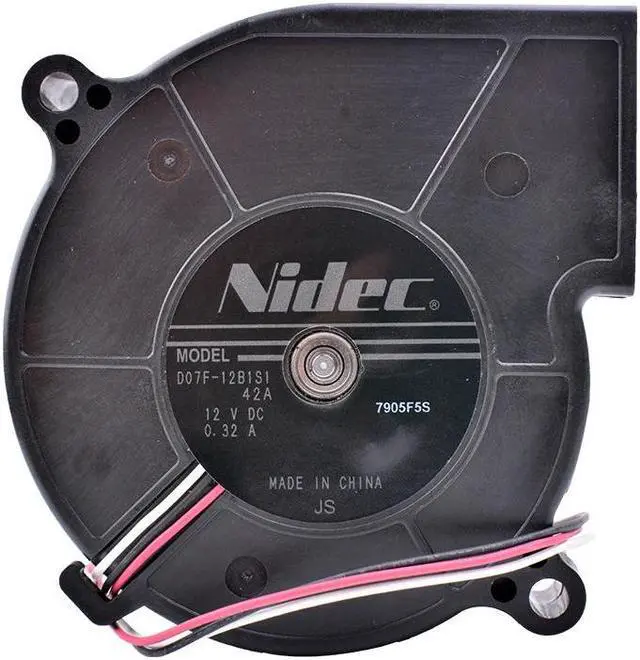 Alt view image 4 of 4 - D07F-12B1S1 A42 7520 75x73x20mm DC 12V 0.32A  projector cooling fan Centrifugal turbine blower
