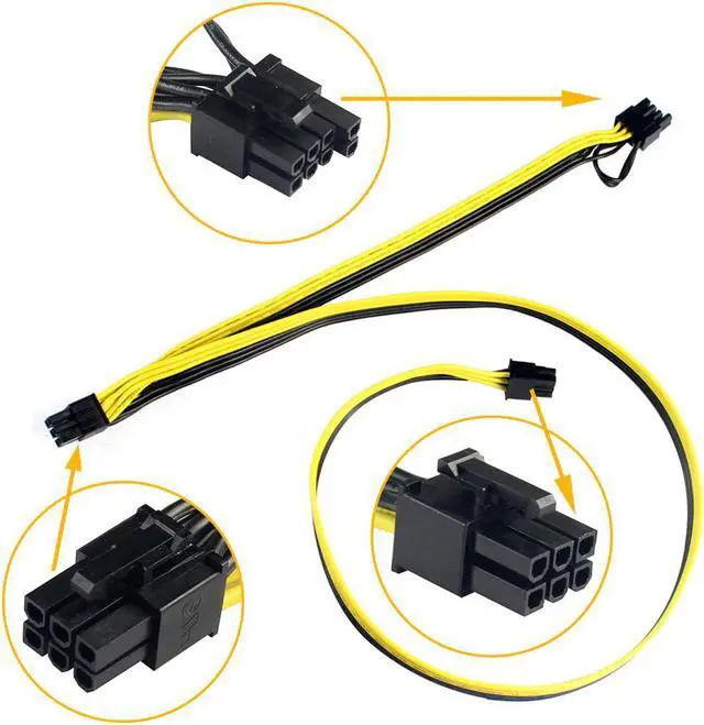 Alt view image 6 of 6 - 10Pcs Modular PSU Power Supply Cables PCI e 6pin to PCI-e 8 pin +6pin PCI Express Internal Splitter Ribbon Miner Cable