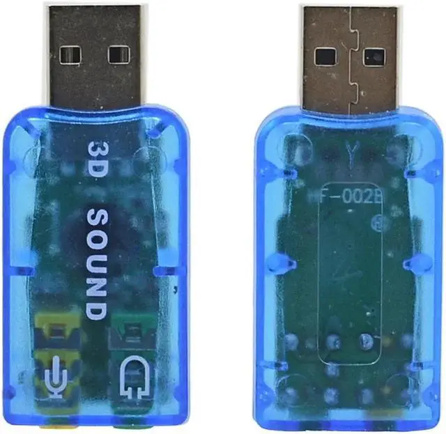 Alt view image 3 of 5 - External USB Sound Card 5.1 USB Audio Adapter 3.5mm 3D Microphone Audio Interface For PC De Audio