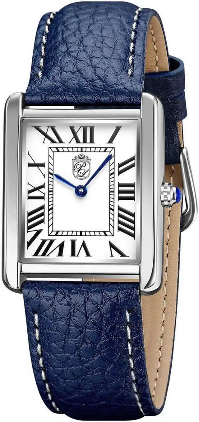 Main image of Pierre Lucerne 1888 Vermeil Swiss Inspired Design Mens Rectangle Tank Watch Blue