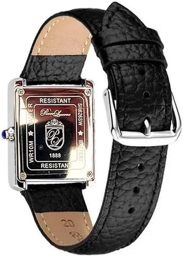 Alt view image 2 of 7 - Pierre Lucerne 1888 Vermeil Swiss Inspired Design Mens Rectangle Tank Watch Black
