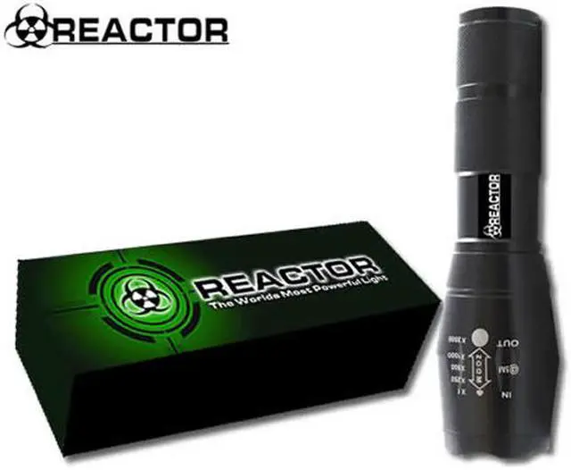 Main image of REACTOR SUPER BRIGHT LED LEP FLASHLIGHT Long Throw Zoom Utility Camping Security Inspection High Power Light Beam POWERFUL L2 LED Diode