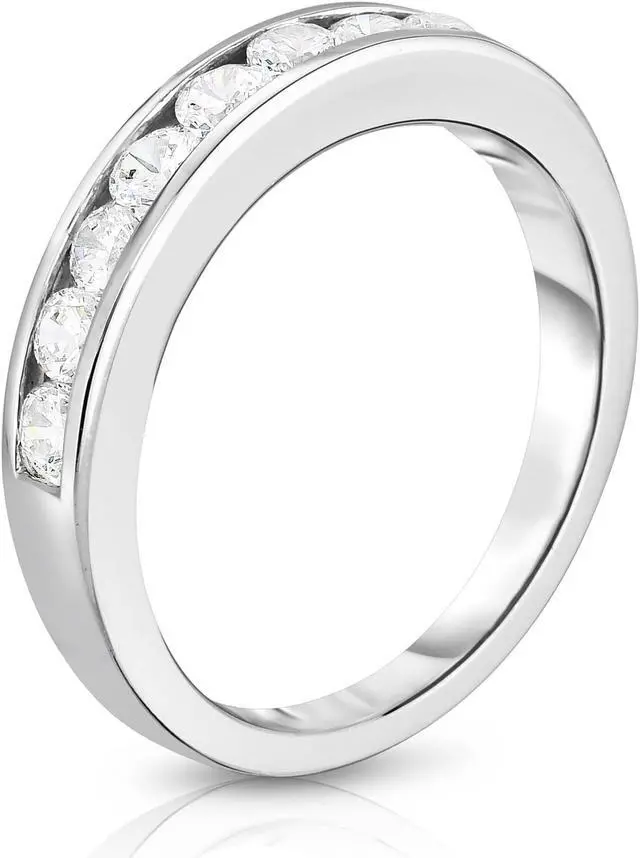 Alt view image 2 of 4 - Noray Designs 14K White Gold Diamond (1/2 Ct, I1-I2 Clarity, G-H Color) Channel Wedding Band