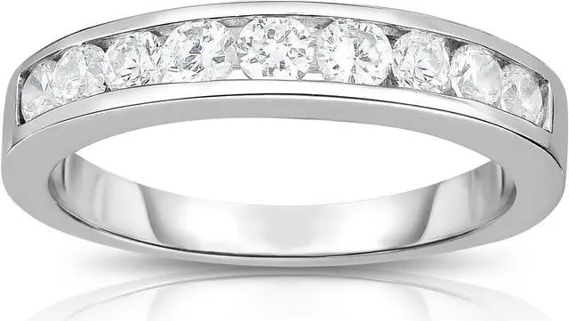 Main image of Noray Designs 14K White Gold Diamond (1/2 Ct, I1-I2 Clarity, G-H Color) Channel Wedding Band