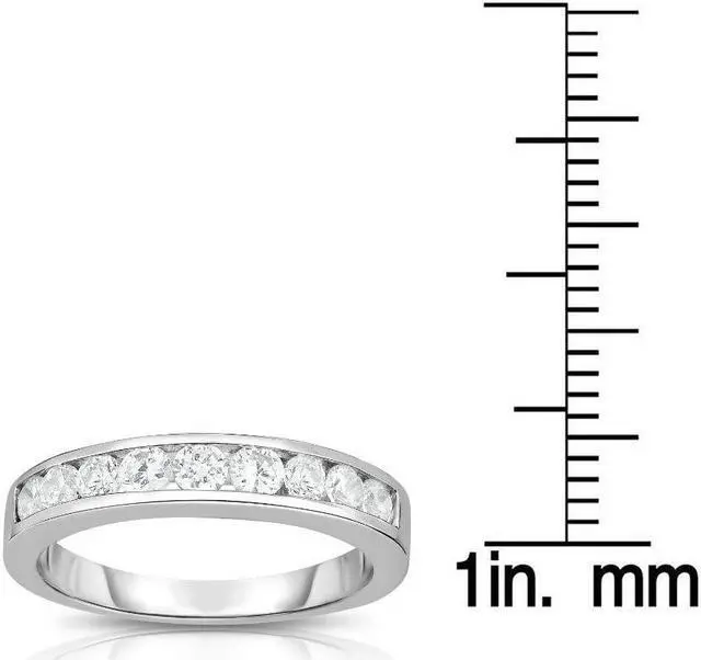 Alt view image 3 of 4 - Noray Designs 14K White Gold Diamond (1/2 Ct, I1-I2 Clarity, G-H Color) Channel Wedding Band