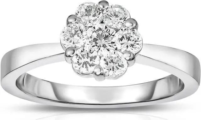 Main image of Noray Designs 14K White Gold Diamond (0.75 Ct, G-H Color, SI2 Clarity) Cluster Ring