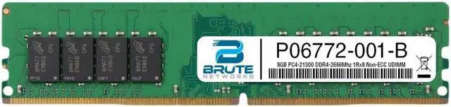 Main image of P06772-001 - HPE Compatible 8GB PC4-21300 DDR4-2666Mhz 1Rx8 1.2v Non-288-Pin DDR4 SDRAM