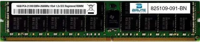 Main image of 825109-091 - HPE Compatible 16GB PC4-21300 DDR4-2666Mhz 1Rx4 1.2v ECC Registered RDIMM