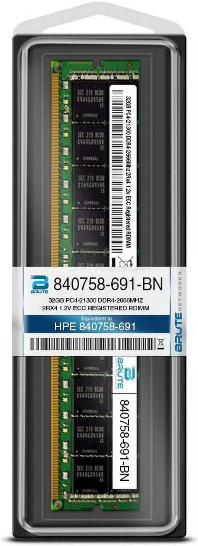 Alt view image 3 of 3 - 840758-691 - HPE Compatible 32GB PC4-21300 DDR4-2666Mhz 2Rx4 1.2v ECC Registered RDIMM