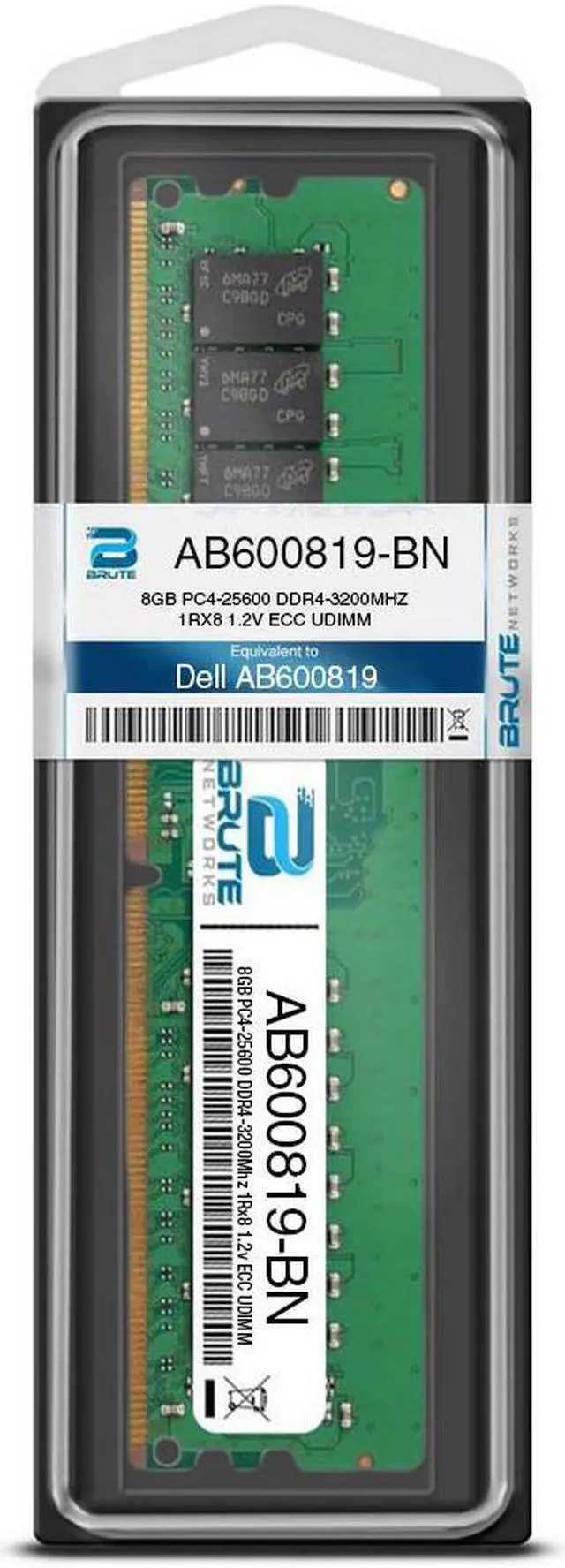 Alt view image 3 of 3 - AB600819 - Dell Compatible 8GB PC4-25600 DDR4-3200Mhz 1Rx8 1.2v ECC UDIMM