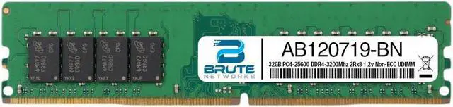 Main image of AB120719 - Dell Compatible 32GB PC4-25600 DDR4-3200Mhz 2Rx8 1.2v Non-ECC UDIMM