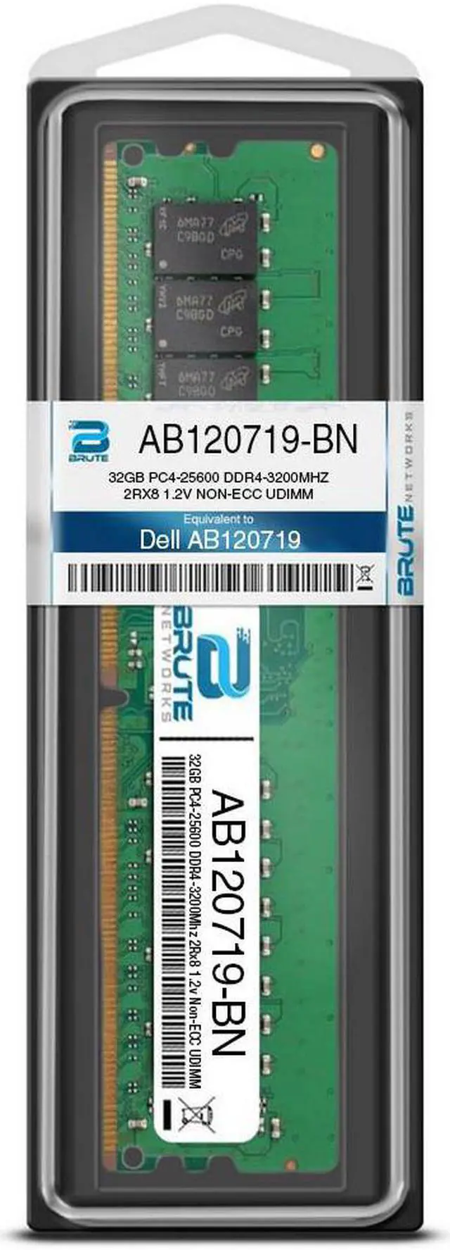 Alt view image 3 of 3 - AB120719 - Dell Compatible 32GB PC4-25600 DDR4-3200Mhz 2Rx8 1.2v Non-ECC UDIMM