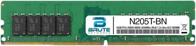Main image of N205T - Dell Compatible 16GB PC4-25600 DDR4-3200Mhz 2Rx8 1.2v Non-ECC UDIMM