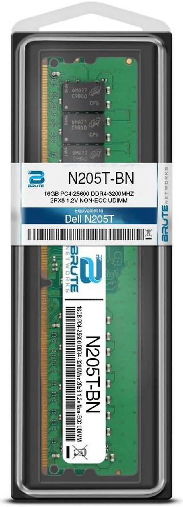 Alt view image 3 of 3 - N205T - Dell Compatible 16GB PC4-25600 DDR4-3200Mhz 2Rx8 1.2v Non-ECC UDIMM
