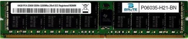 Main image of P06035-H21 - HP Compatible 64GB PC4-25600 DDR4-3200Mhz 2Rx4 ECC Registered RDIMM