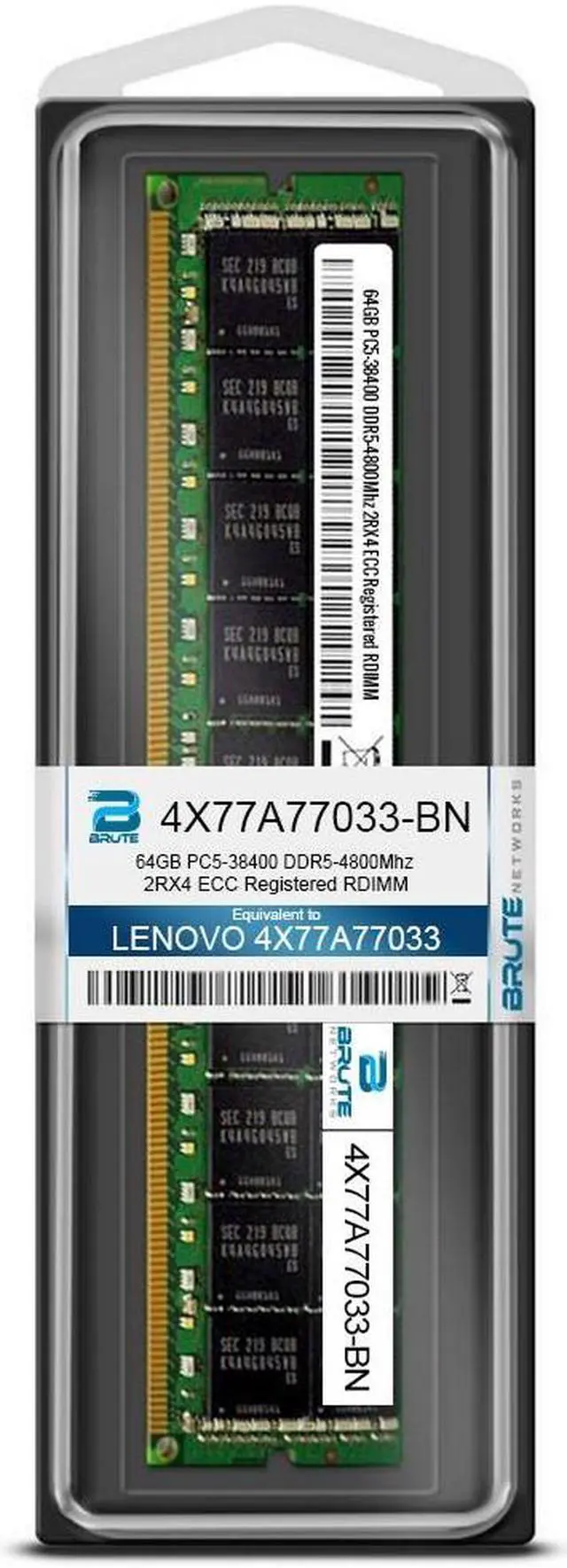 Alt view image 3 of 3 - 4X77A77033 - Lenovo Compatible 64GB DDR5-4800Mhz 2Rx4 ECC registered RDIMM
