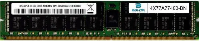 Main image of 4X77A77483 - Lenovo Compatible 32GB DDR5-4800Mhz 1Rx4 ECC registered RDIMM