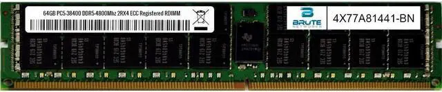 Main image of 4X77A81441 - Lenovo Compatible 64GB DDR5-4800Mhz 2Rx4 ECC registered RDIMM