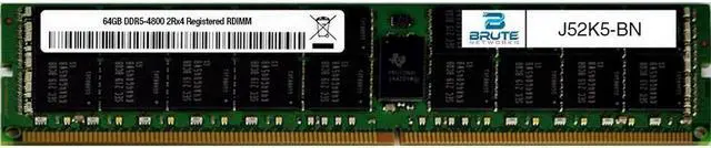Main image of J52K5 - Dell Compatible 64GB PC5-38400 DDR5-4800Mhz 2Rx4 ECC Registered RDIMM