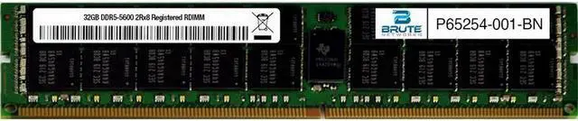 Main image of P65254-001 - HPE Compatible 32GB PC5-44800 DDR5-5600Mhz 2Rx8 ECC Registered RDIMM