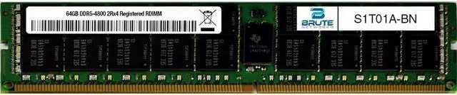Main image of S1T01A - HPE Compatible 64GB PC5-38400 DDR5-4800Mhz 2Rx4 ECC Registered RDIMM