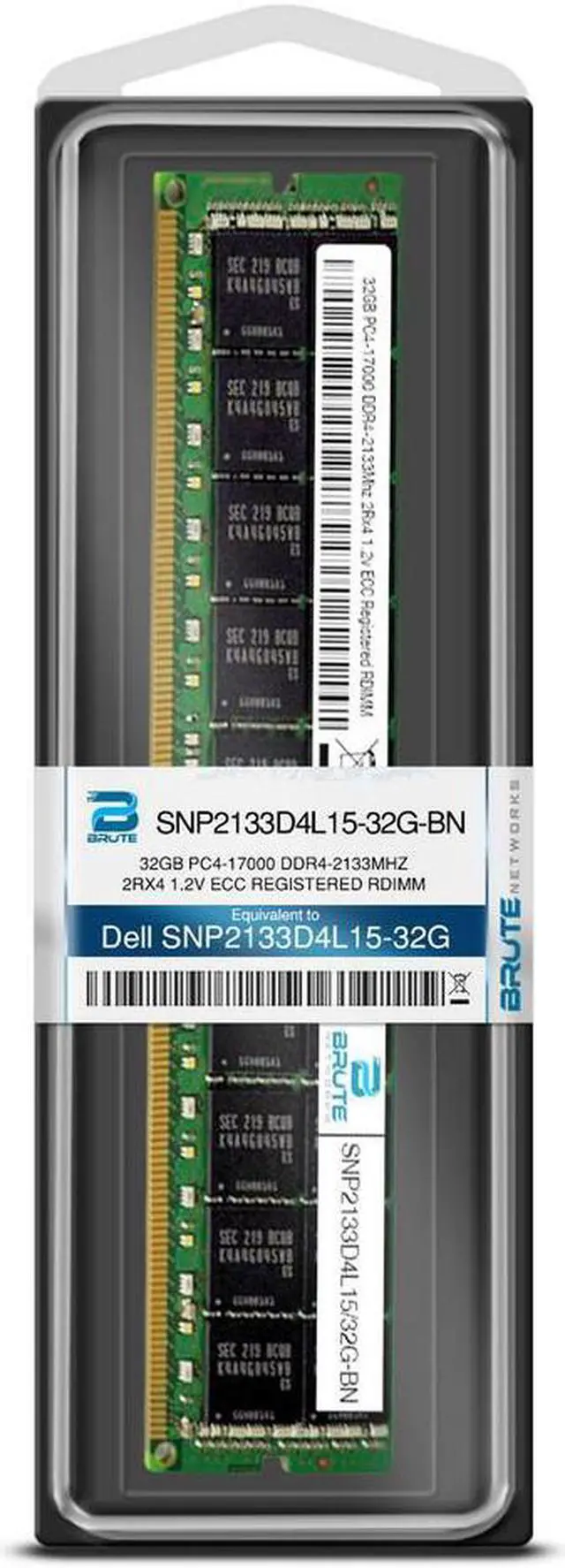 Alt view image 3 of 3 - SNP2133D4L15/32G - Dell Compatible 32GB PC4-17000 DDR4-2133Mhz 2Rx4 1.2v Registered RDIMM