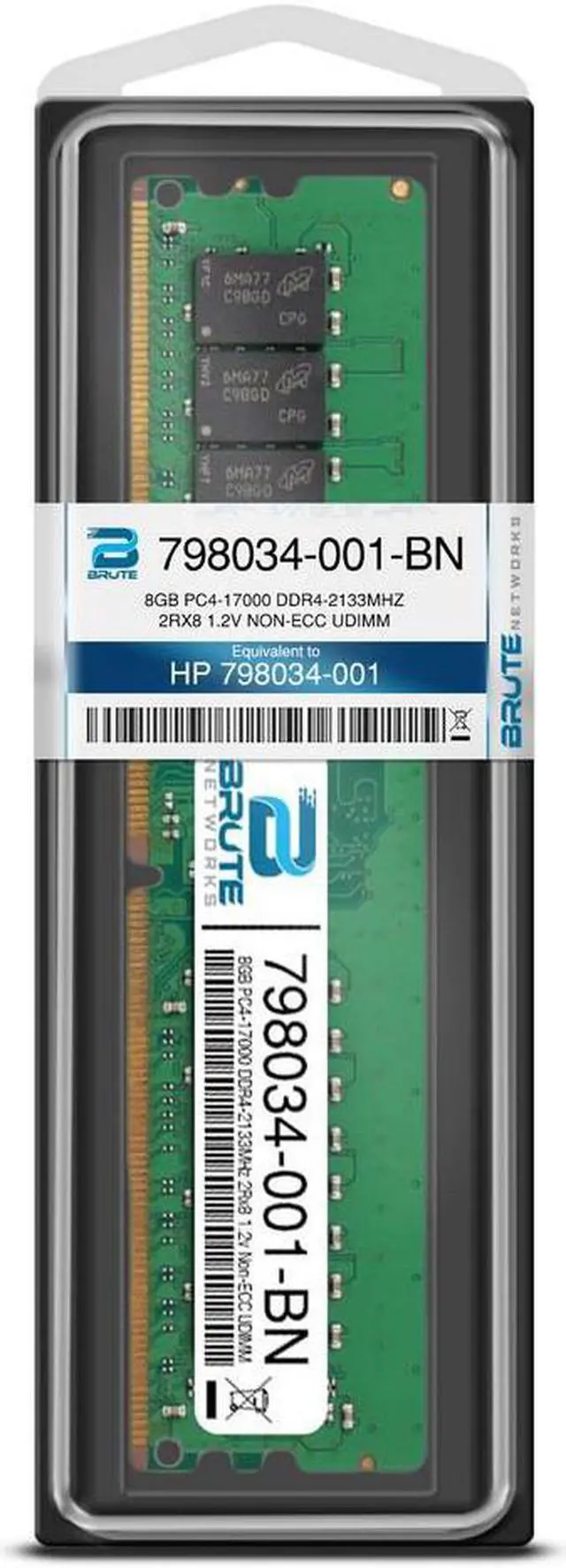 Alt view image 3 of 4 - 798034-001 - HP Compatible 8GB PC4-17000 DDR4-2133MHz 2Rx8 1.2v Non-ECC UDIMM