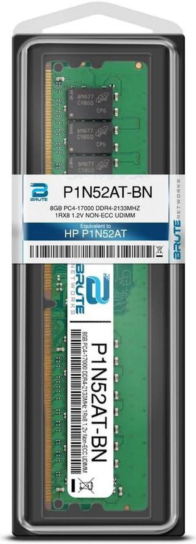 Alt view image 3 of 4 - P1N52AT - HP Compatible 8GB PC4-17000 DDR4-2133MHz 1Rx8 1.2v Non-ECC UDIMM