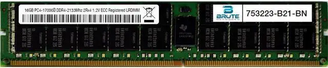 Main image of 753223-B21 - HP Compatible 16GB PC4-17000 DDR4-2133Mhz 2Rx4 1.2v ECC Registered RDIMM