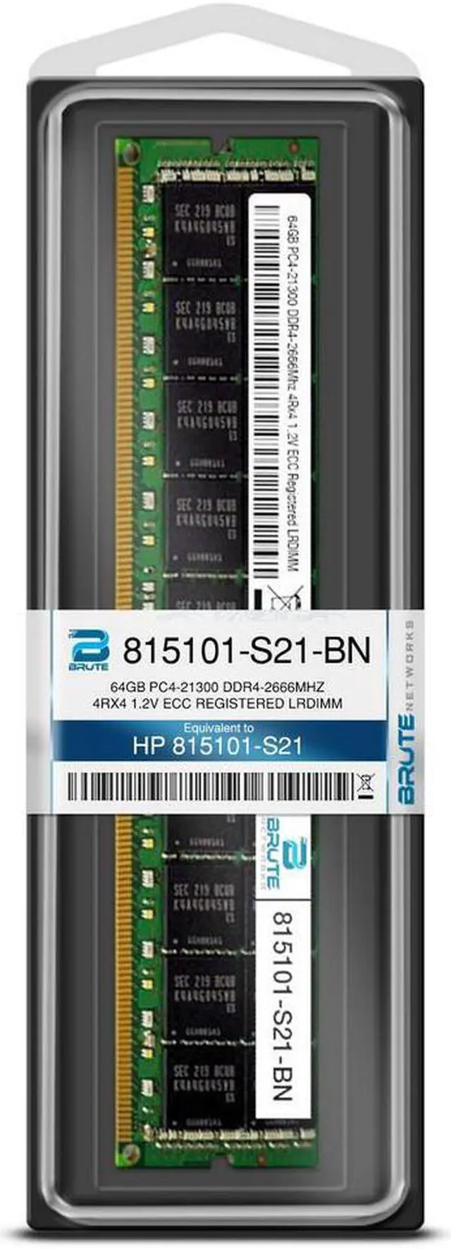 Alt view image 3 of 4 - 815101-S21 - HP Compatible 64GB PC4-21300 DDR4-2666Mhz 4Rx4 1.2v ECC LRDIMM