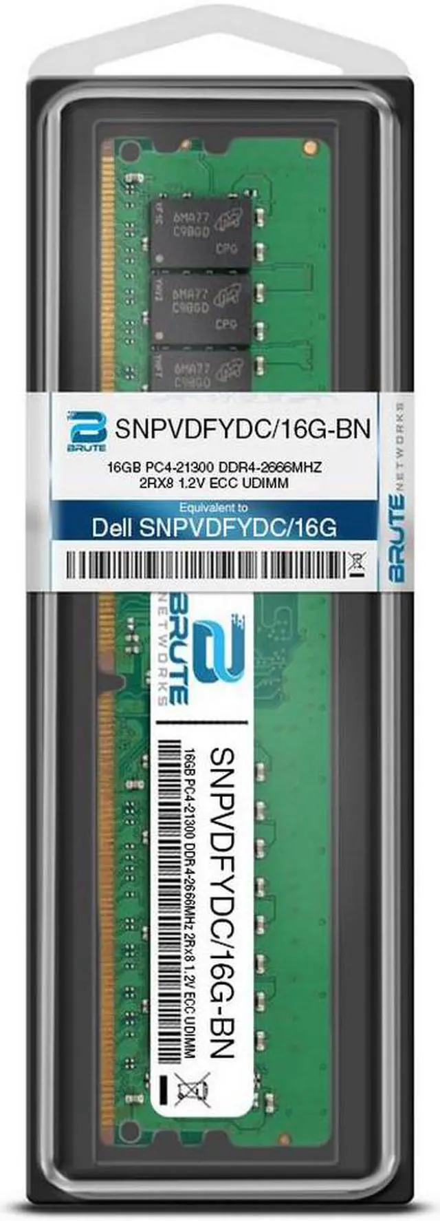 Alt view image 3 of 4 - SNPVDFYDC/16G - Dell Compatible 16GB PC4-21300 DDR4-2666MHz 2Rx8 1.2V ECC UDIMM