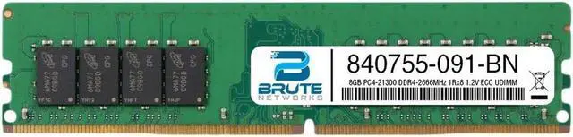 Main image of 840755-091 - HP Compatible 8GB PC4-21300 DDR4-2666MHz 1Rx8 1.2V ECC UDIMM