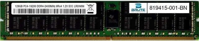 Main image of 819415-001 - HP Compatible 128GB PC4-19200 DDR4-2400MHz 8Rx4 1.2V ECC LRDIMM
