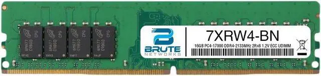 Main image of 7XRW4 - Dell Compatible 16GB PC4-17000 DDR4-2133MHz 2Rx8 1.2V ECC UDIMM