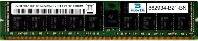 Main image of 862934-B21 - HP Compatible 64GB PC4-19200 DDR4-2400MHz 4Rx4 1.2V ECC LRDIMM