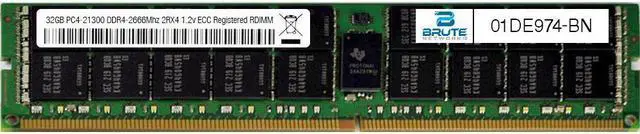 Main image of 01DE974 - Lenovo Compatible 32GB PC4-21300 DDR4-2666Mhz 2RX4 1.2v ECC Registered RDIMM