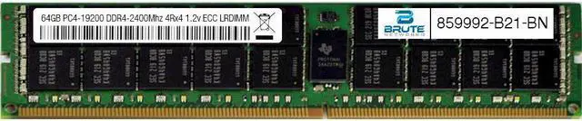 Main image of 859992-B21 - HP Compatible 64GB PC4-19200 DDR4-2400Mhz 4Rx4 1.2v ECC LRDIMM