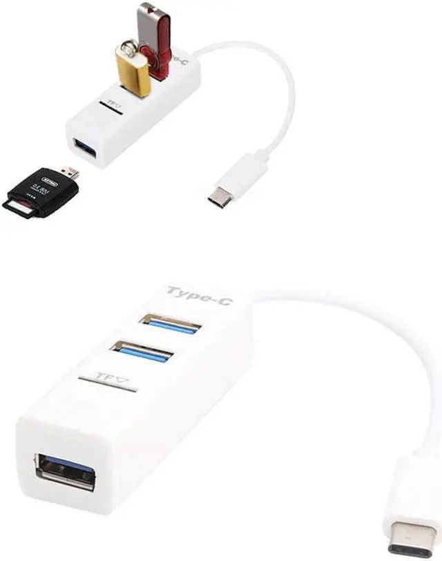 Alt view image 2 of 5 - Type C to 3-Ports USB3.0 TF Micro-SD Card Hub Reader Adapter For Macbook C26