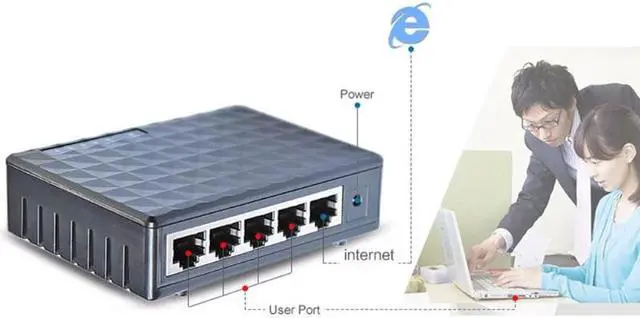 Alt view image 2 of 5 - 5 Port 10/100/1000Mbps Base Gigabit Switch HUB Fast LAN Ethernet Desktop Network Switches Adapter EU Plug