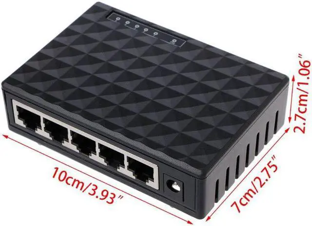 Alt view image 4 of 5 - 5 Port 10/100/1000Mbps Base Gigabit Switch HUB Fast LAN Ethernet Desktop Network Switches Adapter EU Plug