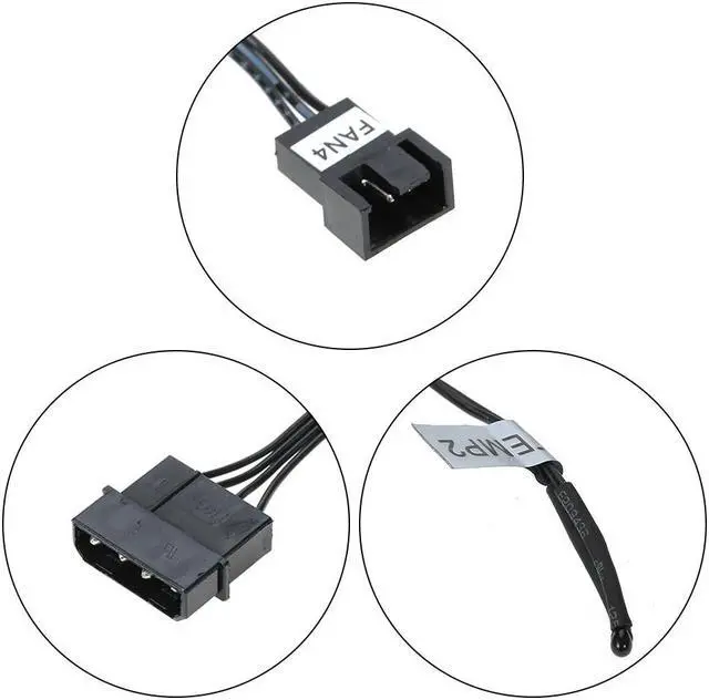 Alt view image 5 of 5 - Sunshine-tipway  Multi-Function PC CPU 4 Channel Fan Controller Speed Control Adjuster LCD Cooling Front Panel