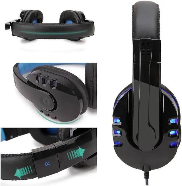 Alt view image 3 of 5 - Wired Computer Gaming Headphones Earphone Over-ear Game Headset With Microphone AUX+USB Port Volume Control for PC