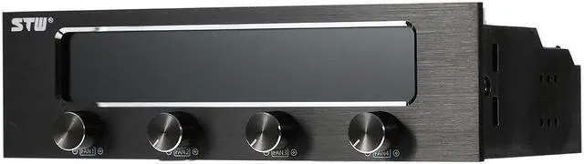 Alt view image 3 of 5 - Sunshine-tipway  Multi-Function PC CPU 4 Channel Fan Controller Speed Control Adjuster LCD Cooling Front Panel