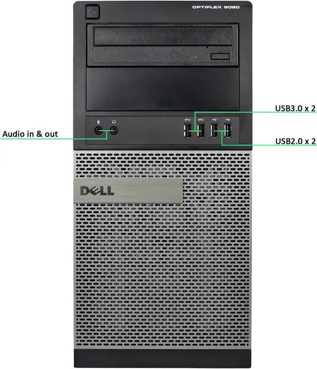 Alt view image 3 of 4 - Dell Optiplex 9020 Mini-Tower Desktop, Quad Core i7 4770 3.4Ghz, 8GB DDR3 RAM, 256GB SSD Hard Drive, Windows 10 Pro