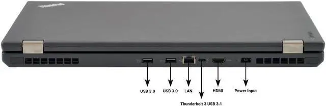 Alt view image 4 of 6 - Grade BLCD Lenovo Thinkpad P50 15.6" Workstation, Quad Core i7 6820HQ 2.7Ghz, 64GB DDR4, 512GB SSD Hard Drive, 1080P Full HD, Quadro M2000M 4GB GDDR5, Thunderbolt 3, HDMI, Webcam, Windows 10 Pro