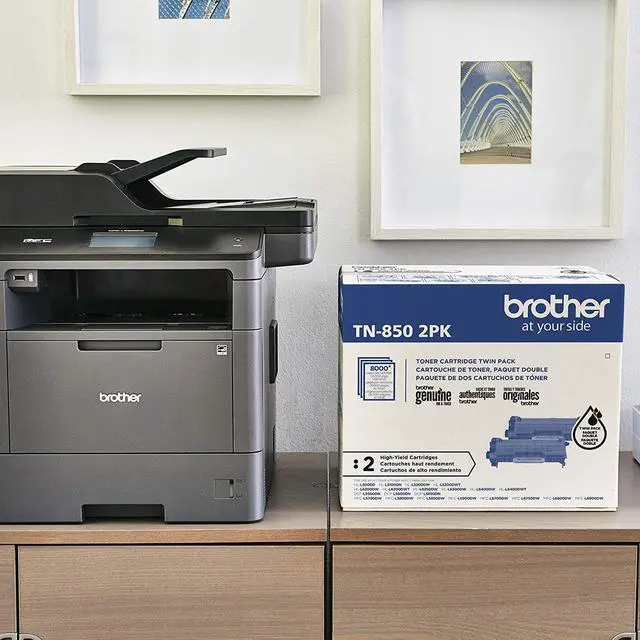 Alt view image 8 of 20 - Brother TN-850 Toner Cartridge Black 2 Pack in Retail Packaging
