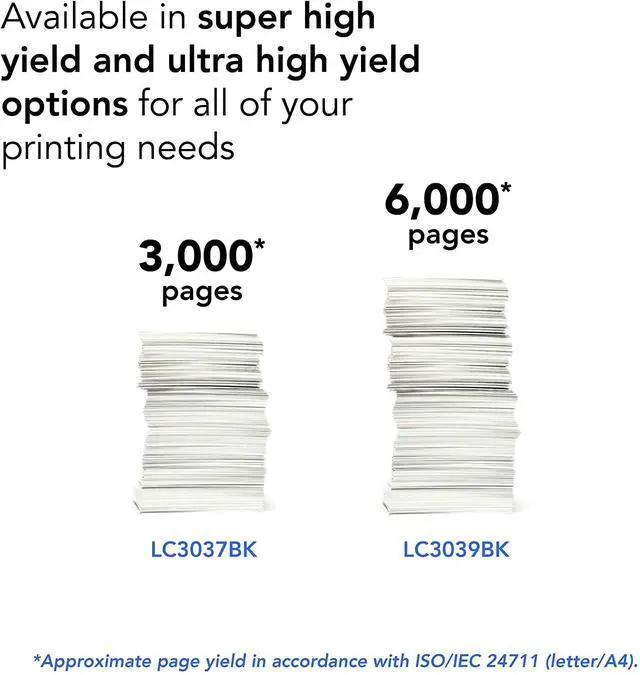 Alt view image 6 of 14 - Brother LC3039BK Ultra High Yield INKvestment Ink Cartridge - Black