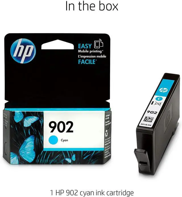 Alt view image 8 of 20 - HP 902 Cyan Original Ink Cartridge, ~315 pages, T6L86AN#140