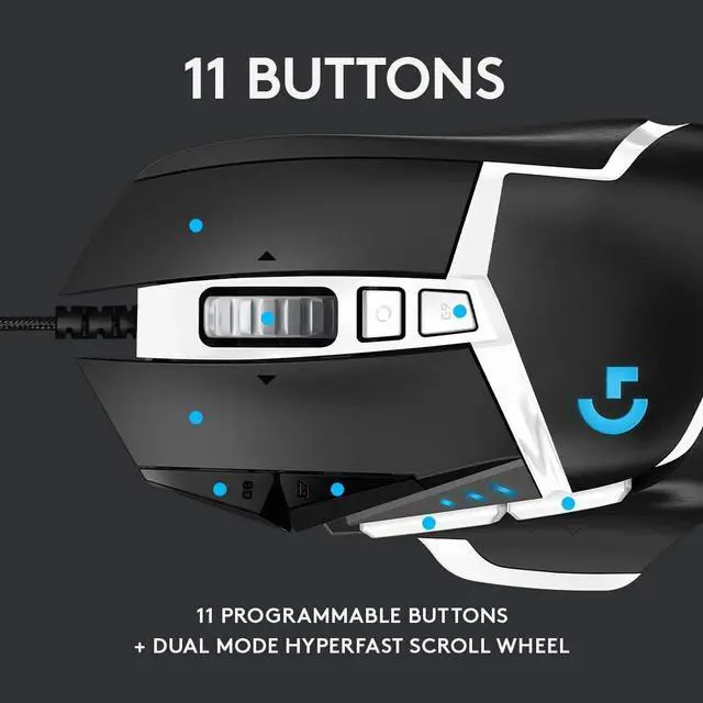 Alt view image 5 of 20 - Logitech G502 SE Hero 910-005728 Wired  Gaming Mouse - Black